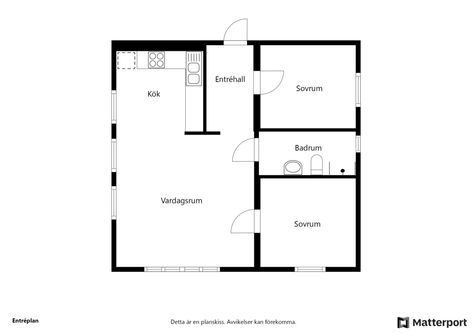 Planritning, hus vid infart Jannes stig 14