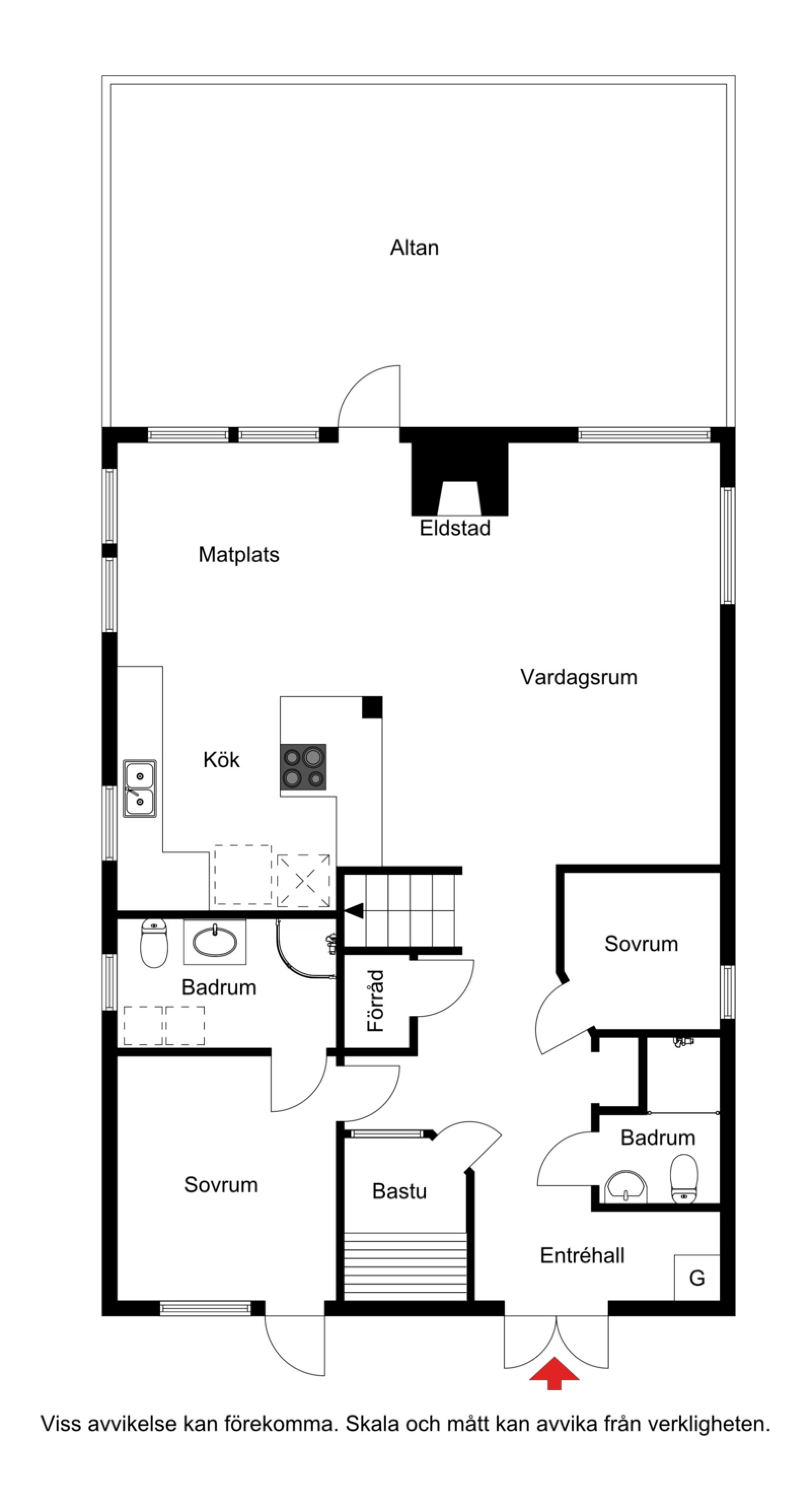 Planskiss, entréplan Granfjällsporten 7