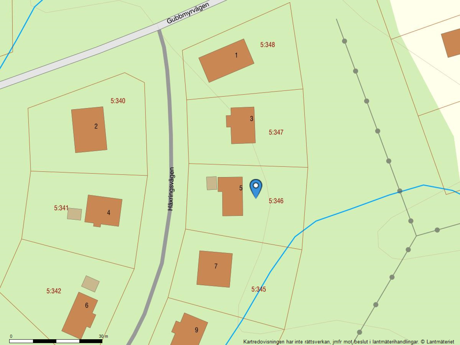 Fastighetskarta Häxringsvägen 5