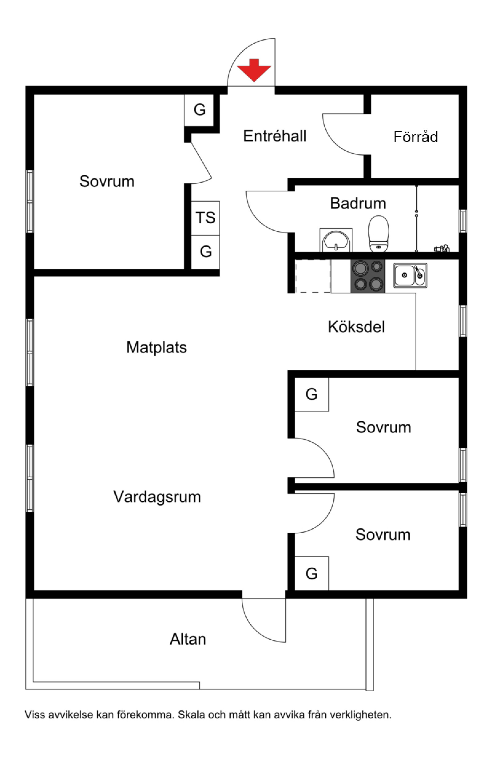 Planskiss Gusjövägen 242