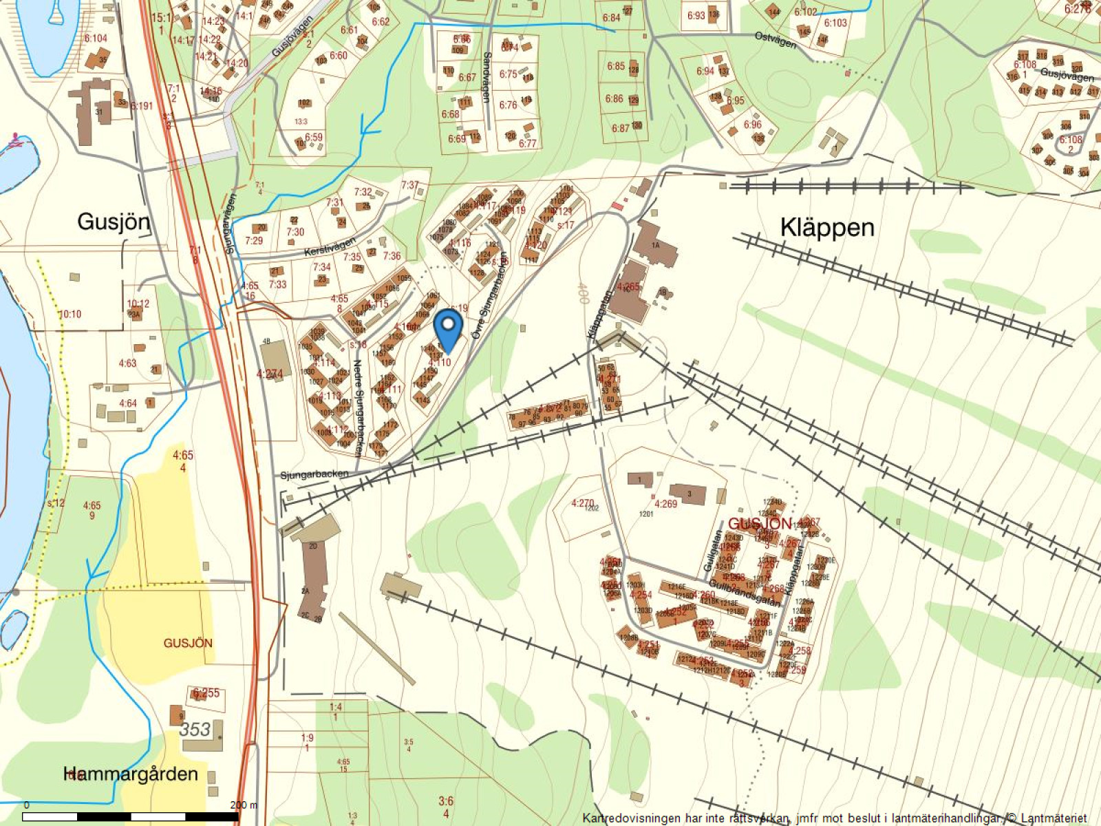Fastighetskarta Sjungarbacken 1136