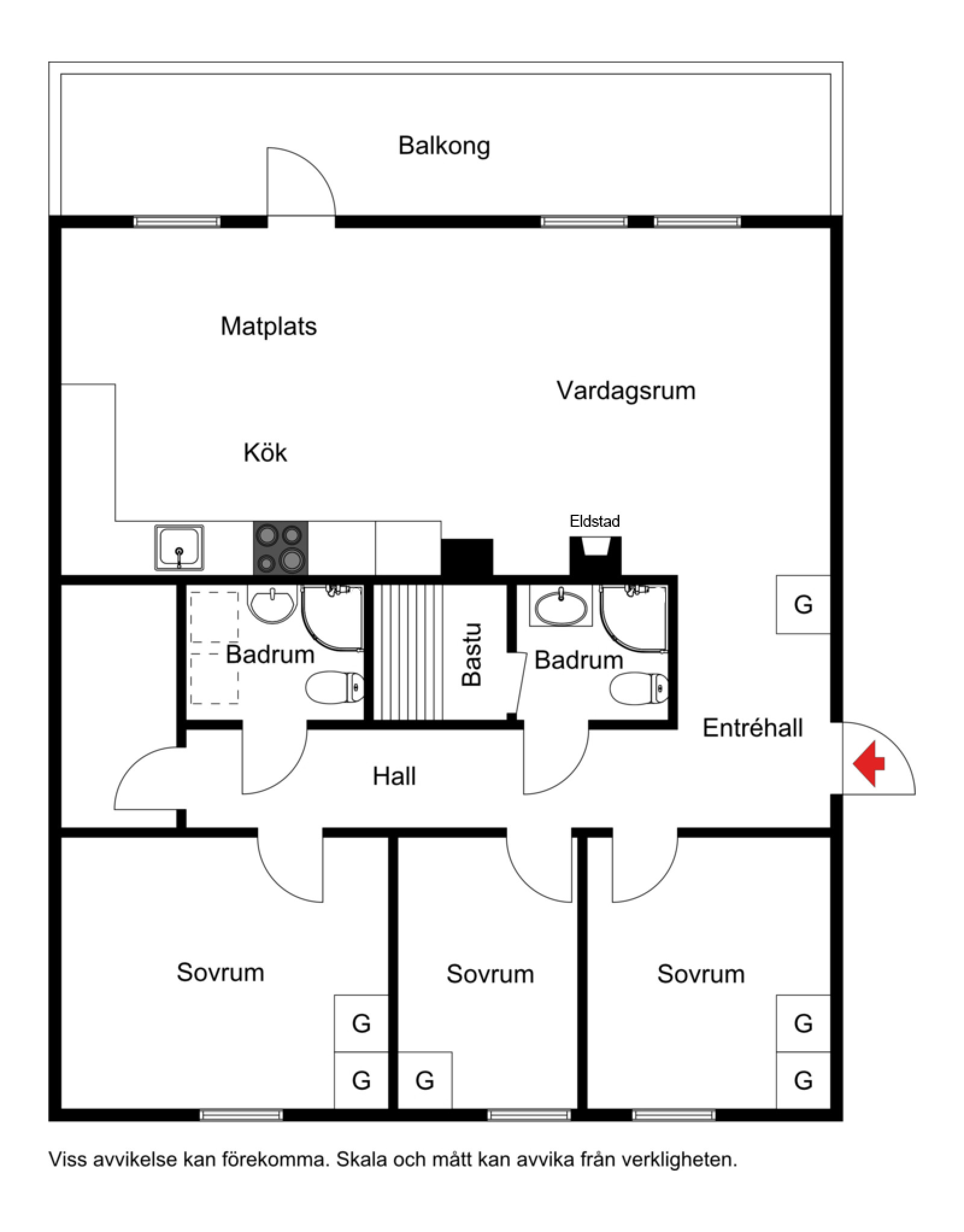 Planskiss Kungsörnen 9A/B