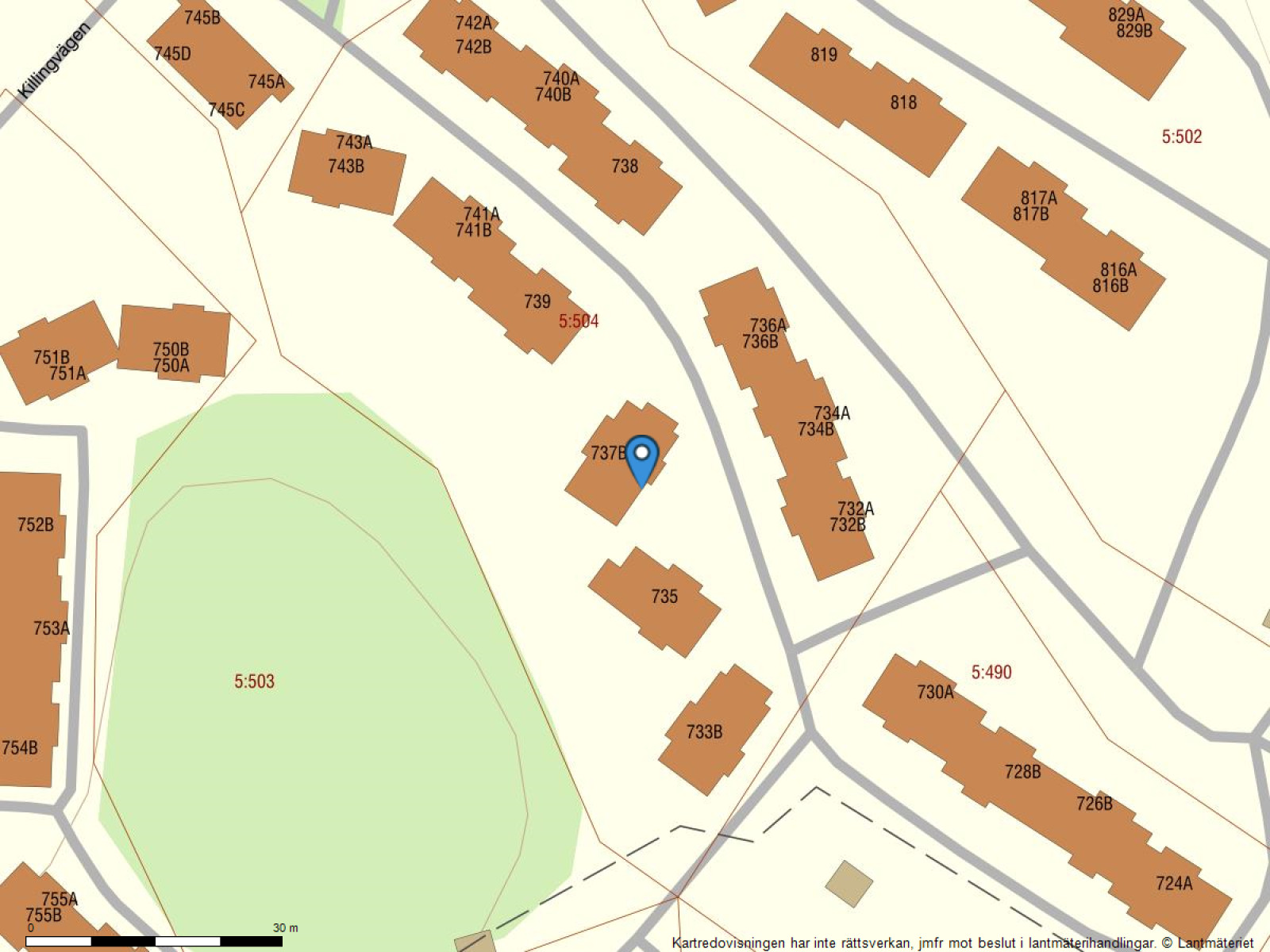 Fastighetskarta Vintergatan 737 U