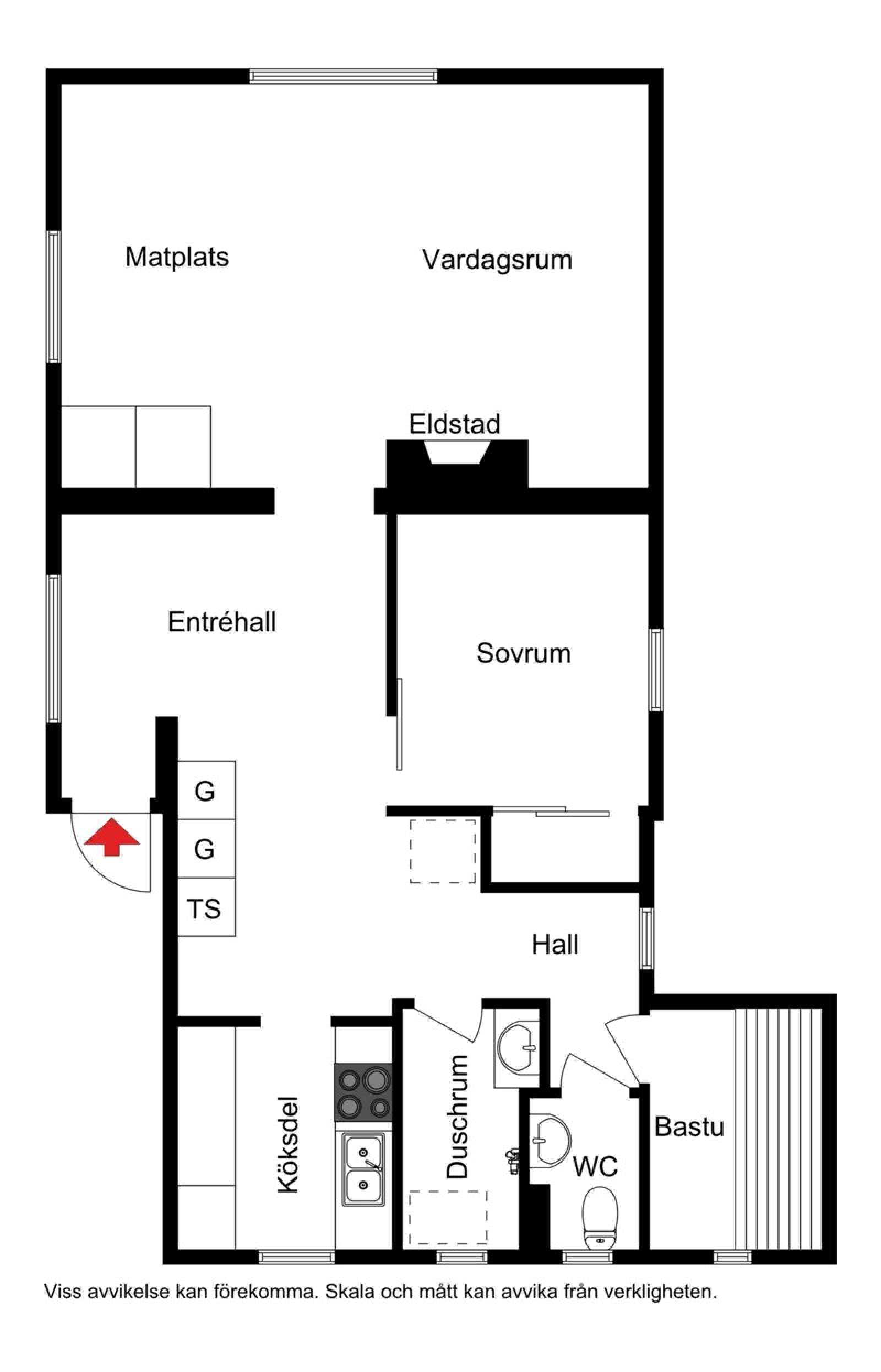Planskiss Tjärnbäcksvägen 16