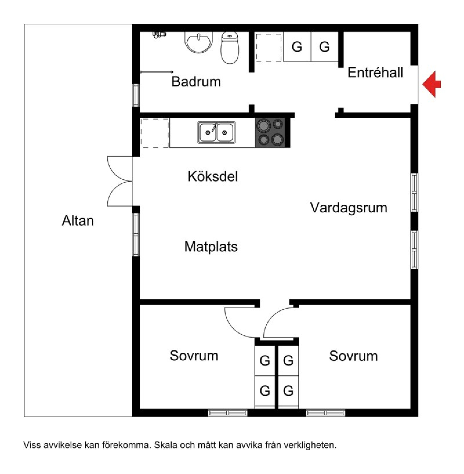 Planskiss Fjällkransvägen 4A