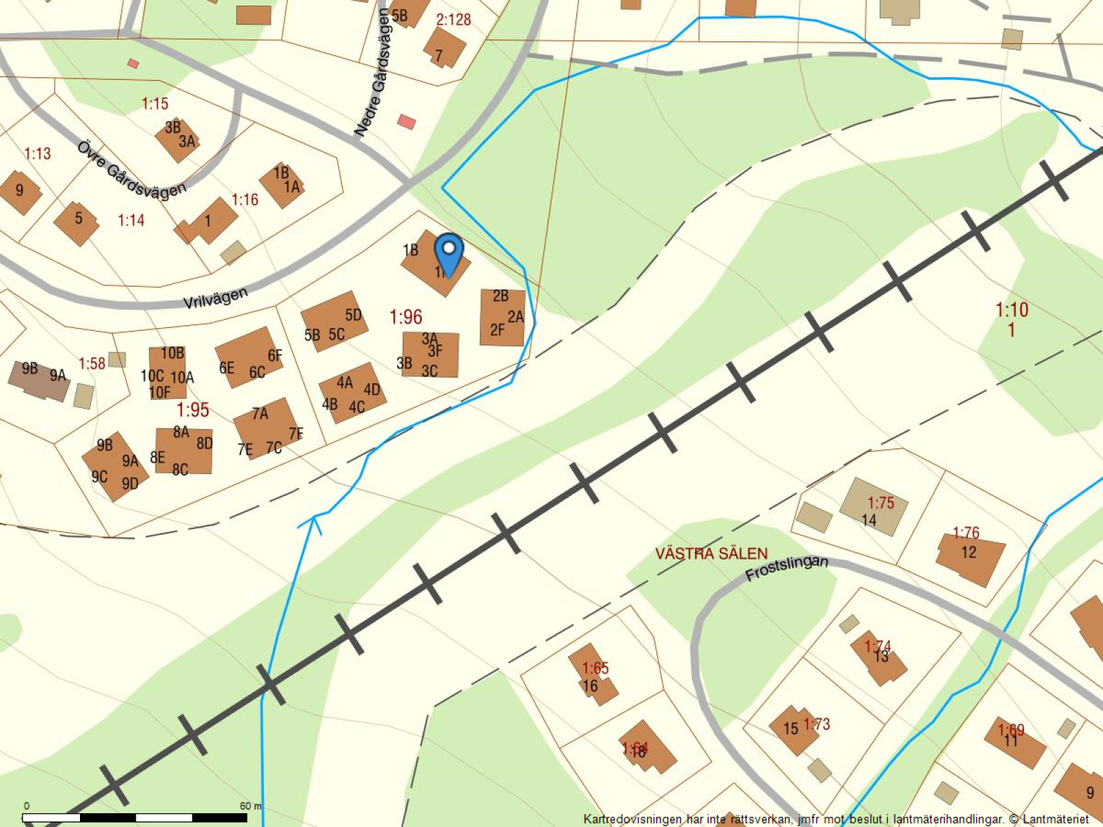 Fastighetskarta Vrilbacken 1F