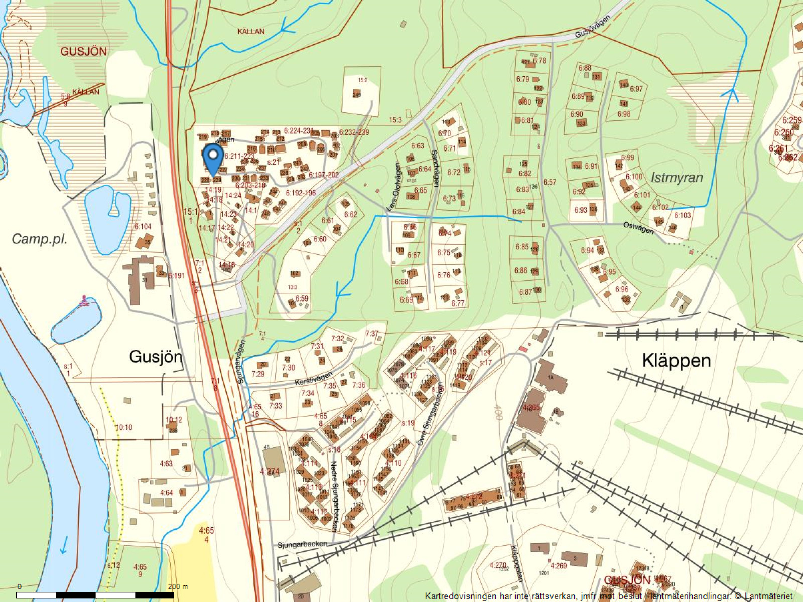 Fastighetskarta Gusjövägen 226