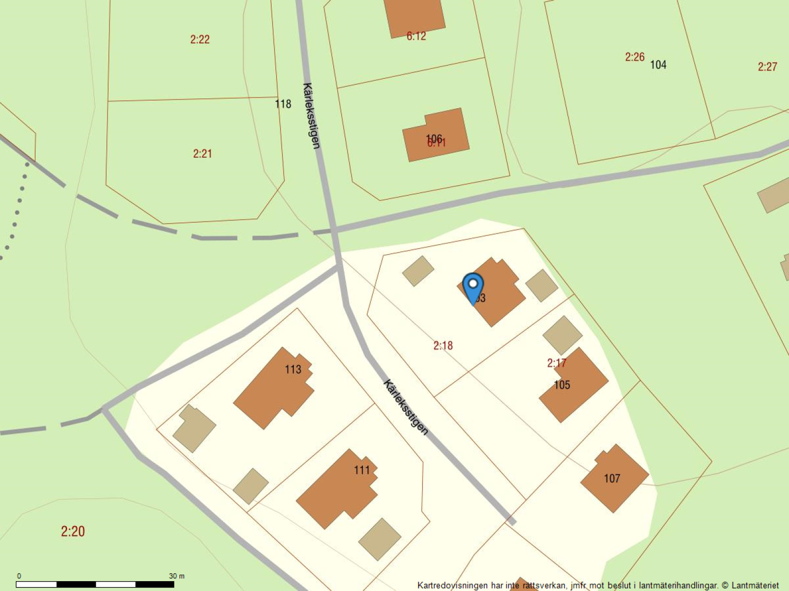 Fastighetskarta Kärleksstigen 103