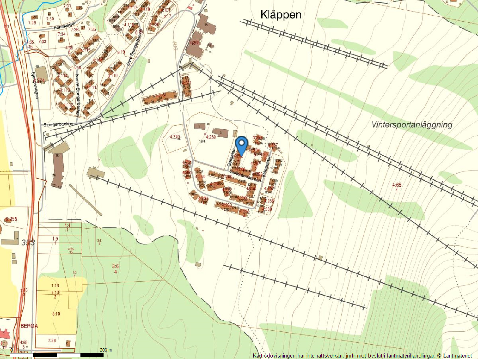 Fastighetskarta Gullgatan 1243D