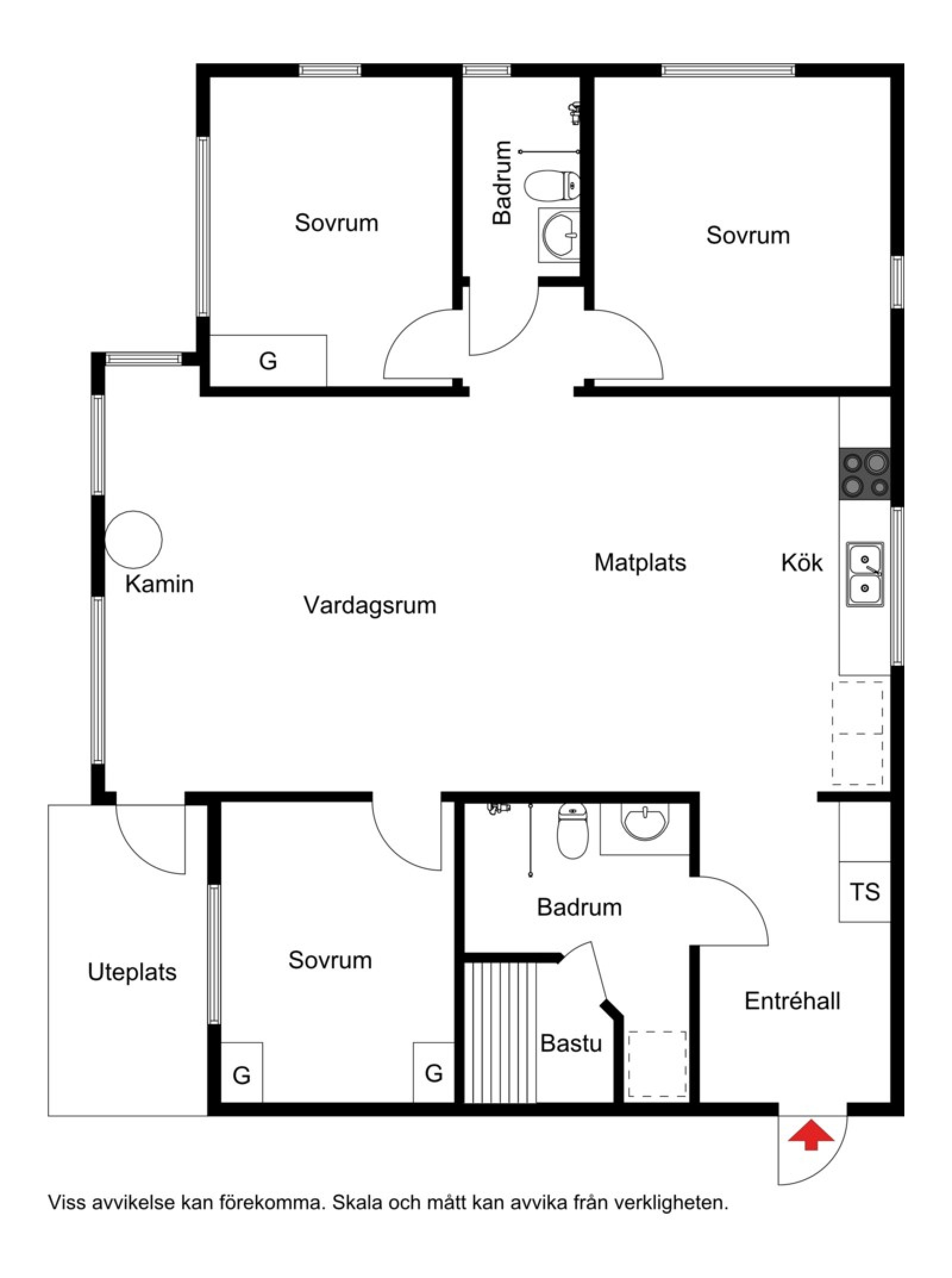 Planskiss Selvägen 8A