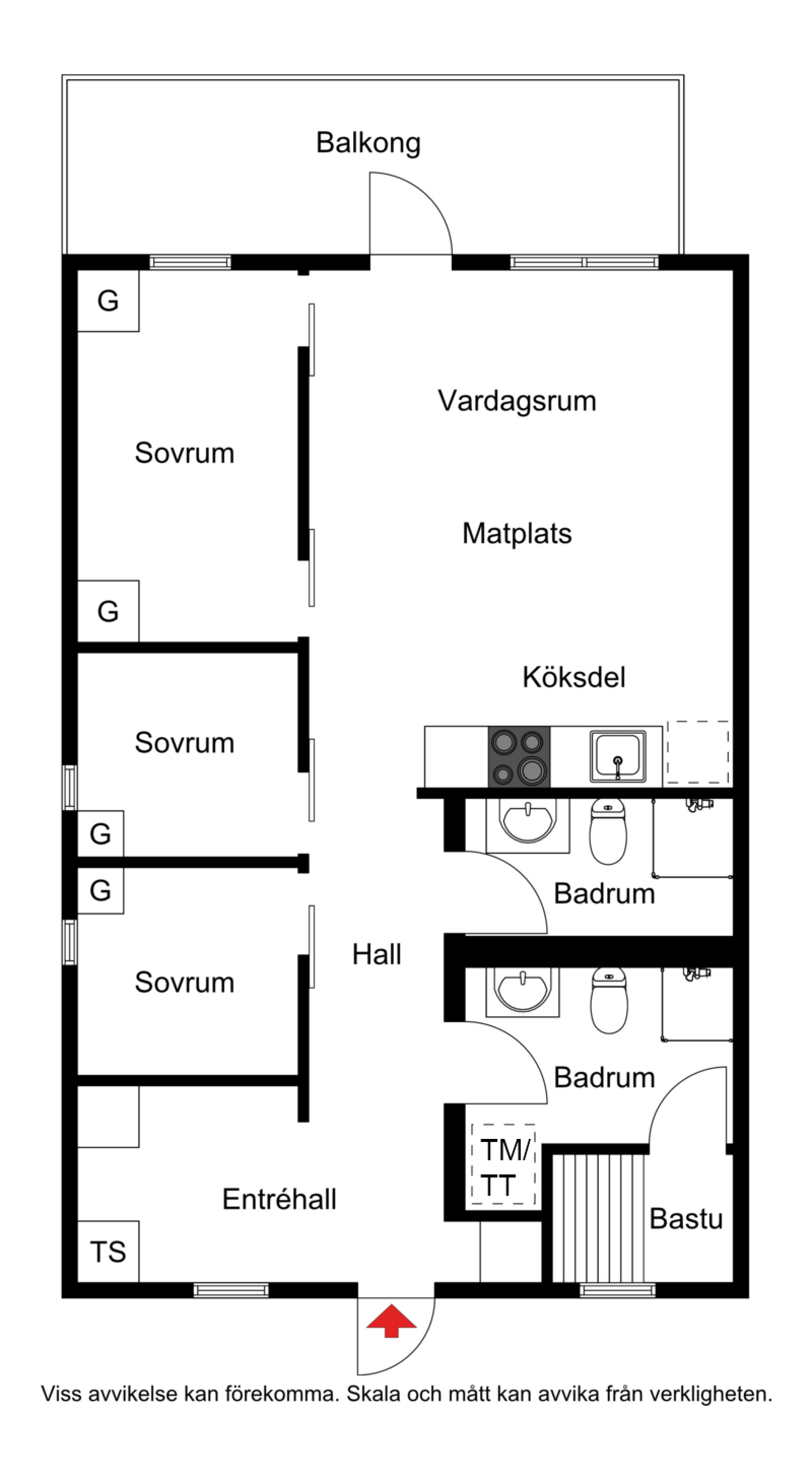 Planskiss Gullgatan 1243D