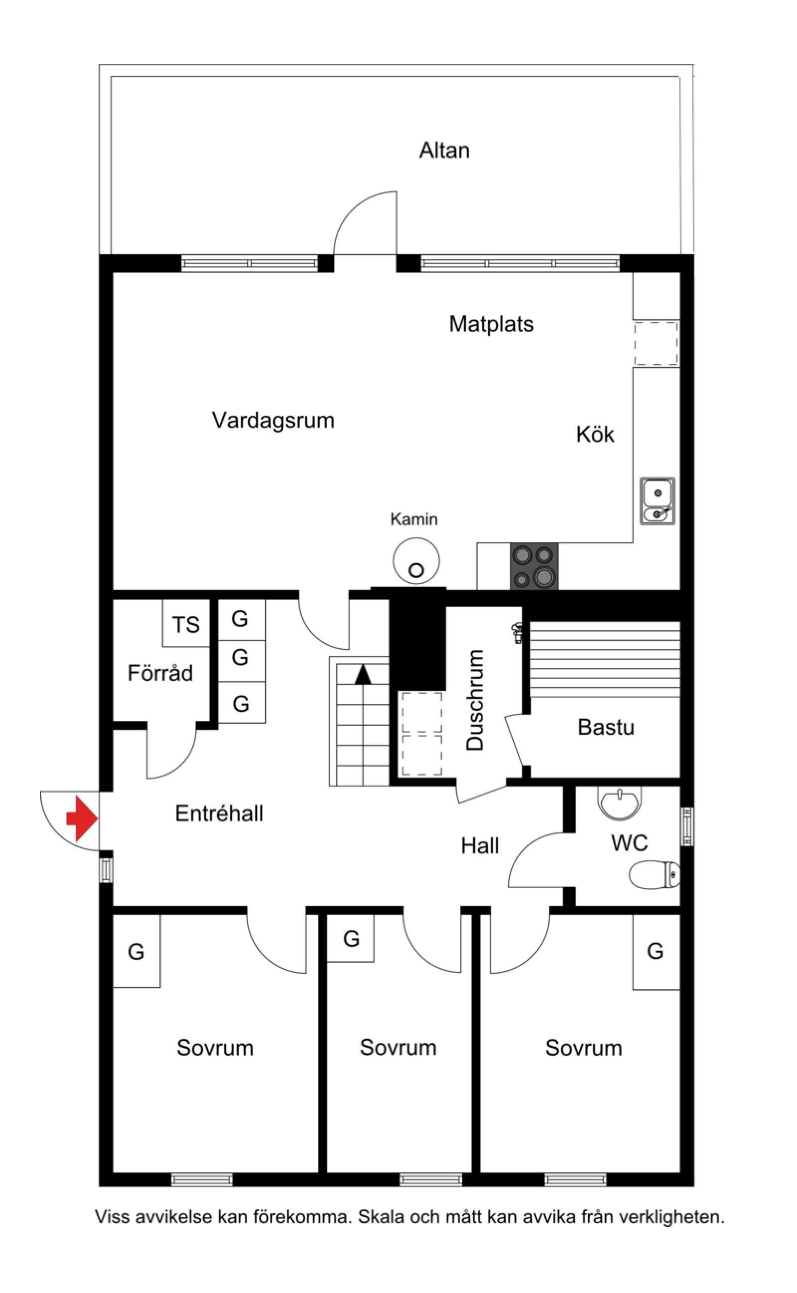 Planskiss Fjällvenstigen 12