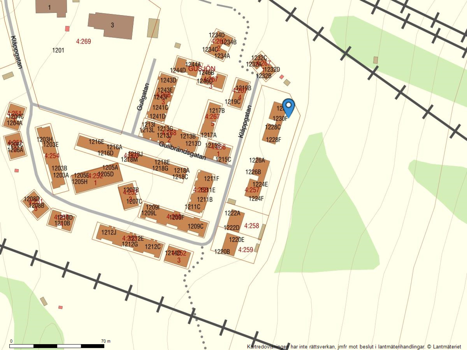 Fastighetskarta Kläppgatan 1230F