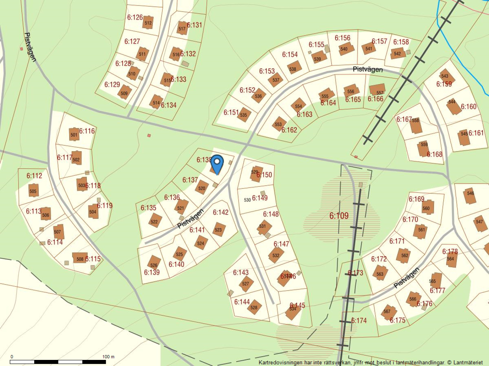 Fastighetskarta Pistvägen 519 A