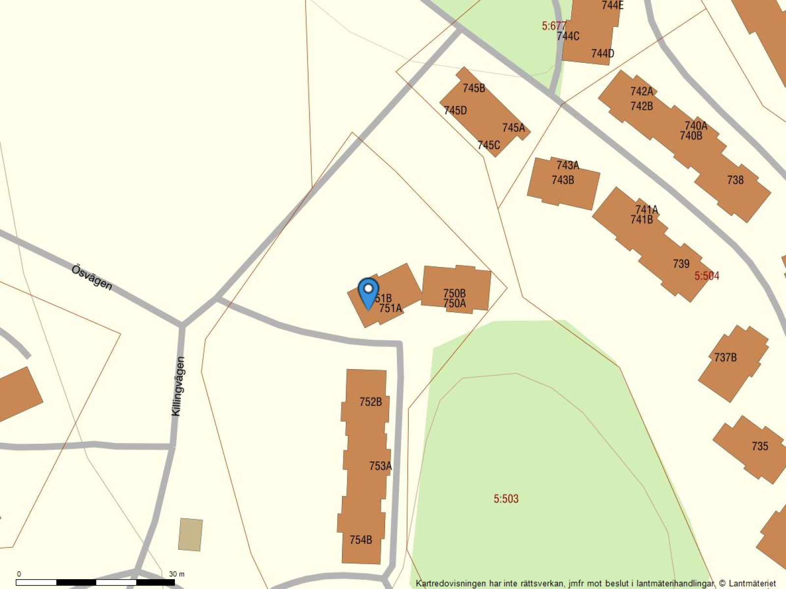 Fastighetskarta Kopparbyn 751 Ö