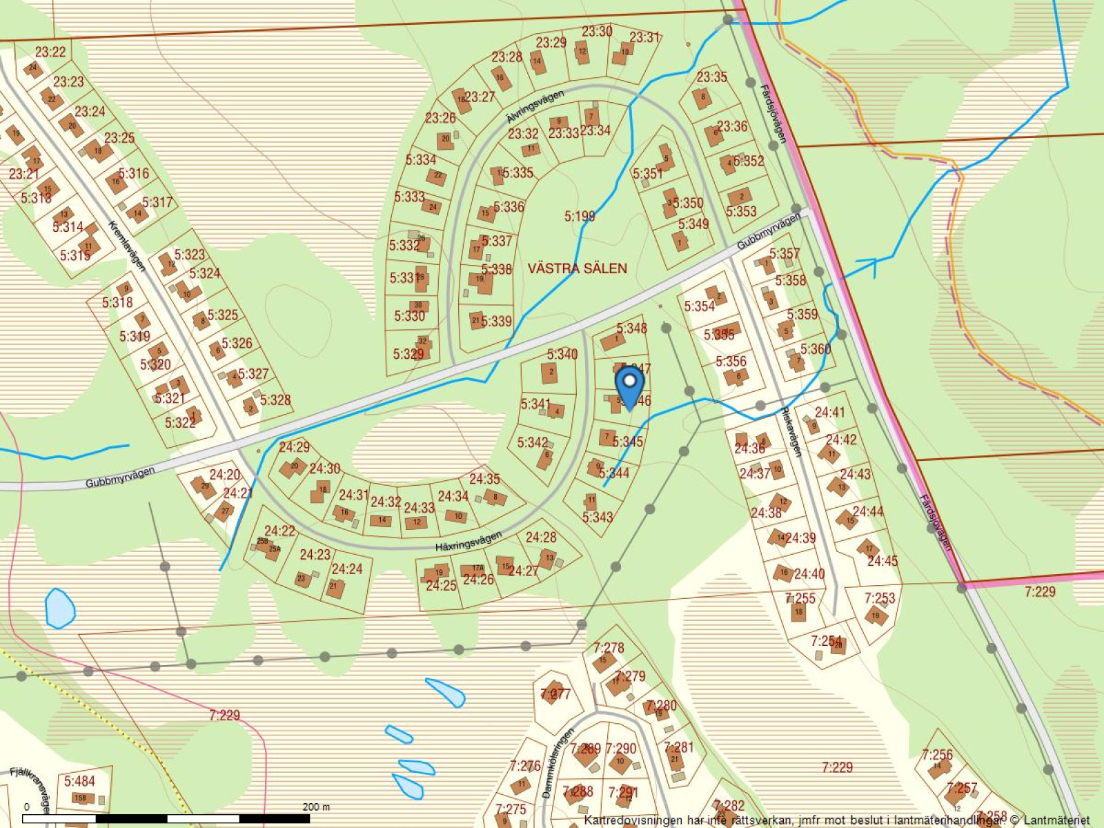 Fastighetskarta Häxringsvägen 5