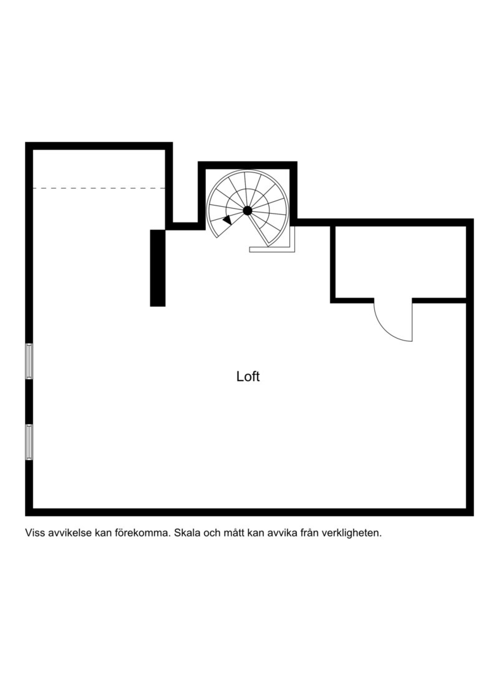 Planskiss loft Liftvägen 4, lgh 1106