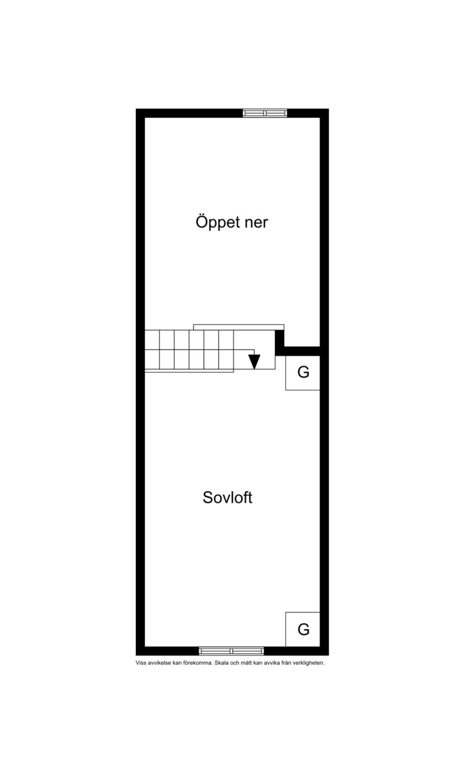 Planskiss loft Pistvägen 526A