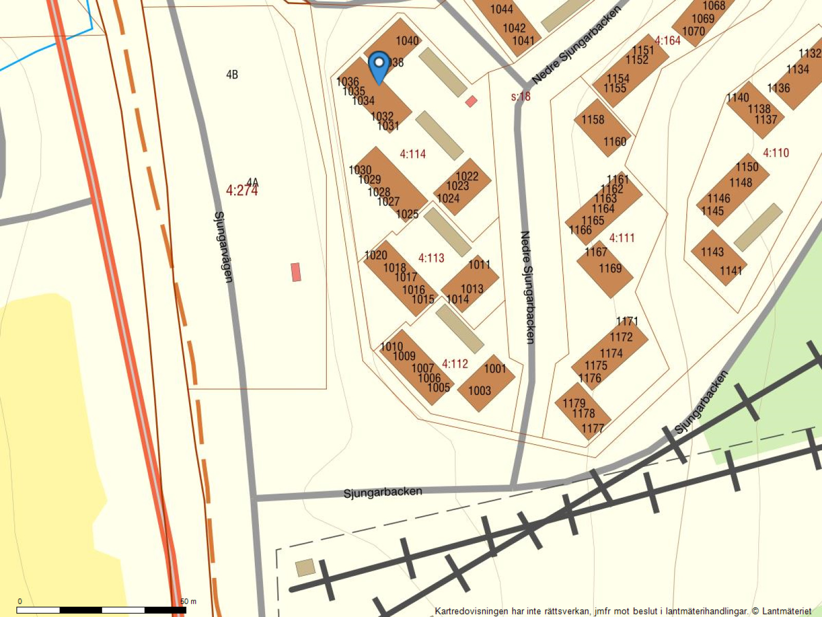 Fastighetskarta Sjungarbacken 1035