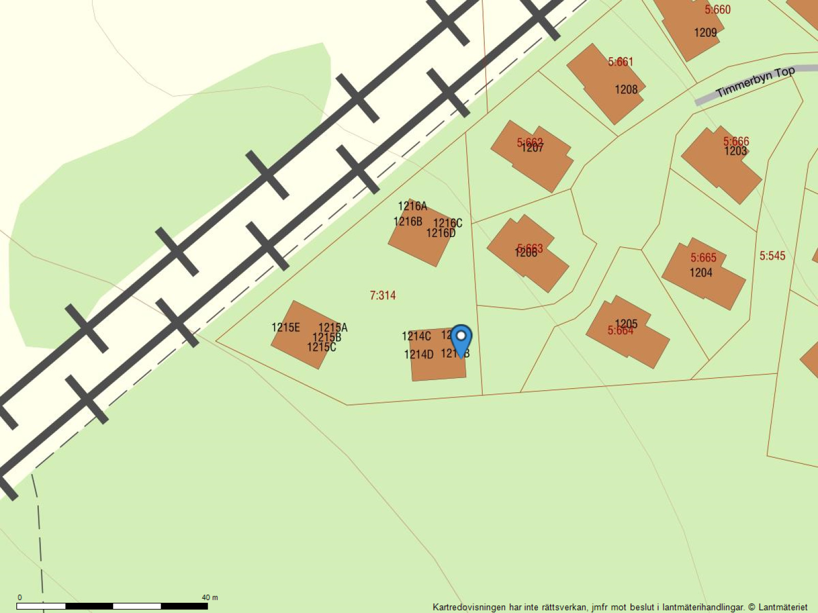 Fastighetskarta Timmerbyn Top 1214B