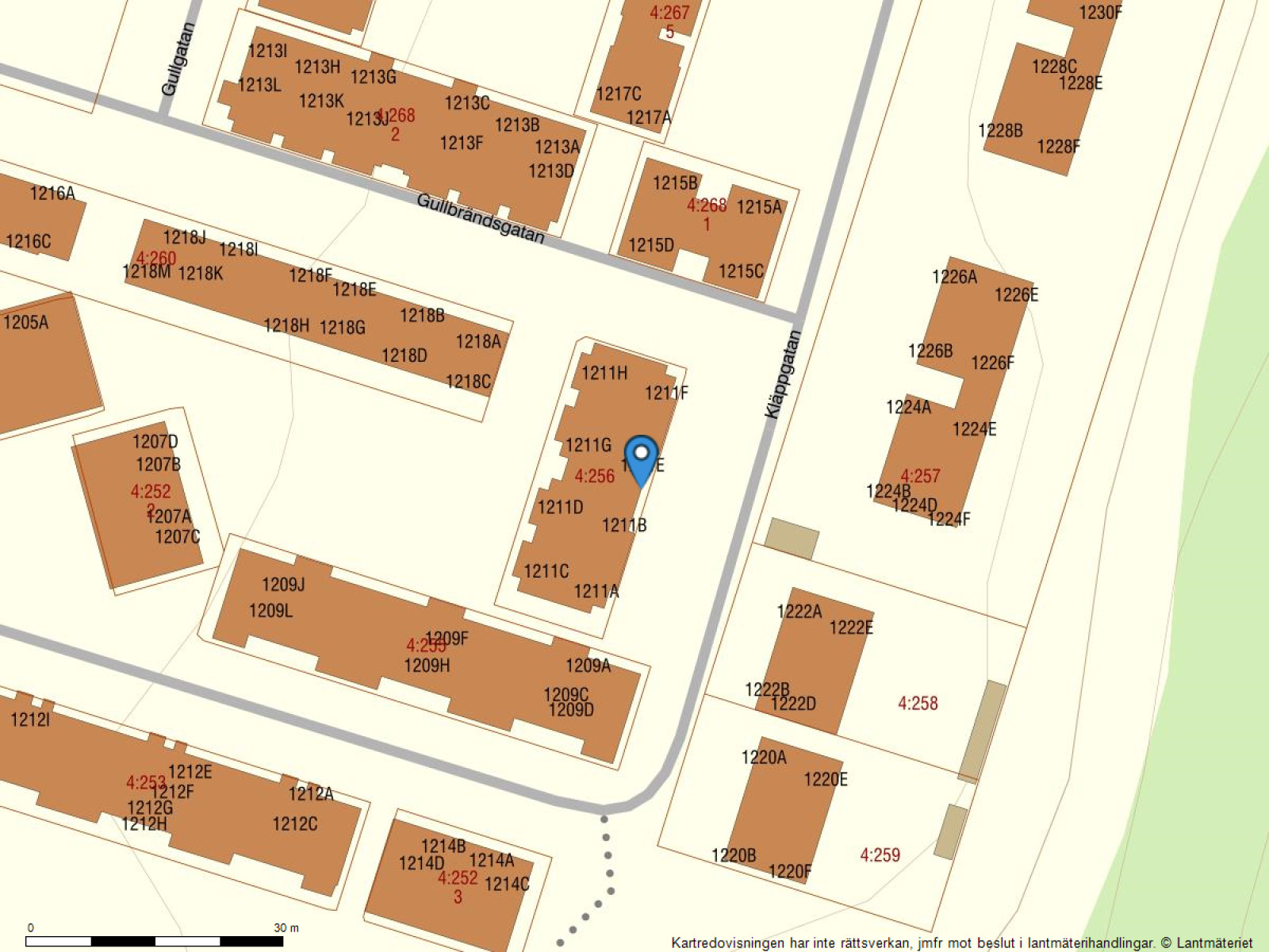 Fastighetskarta Kläppgatan 1211 C