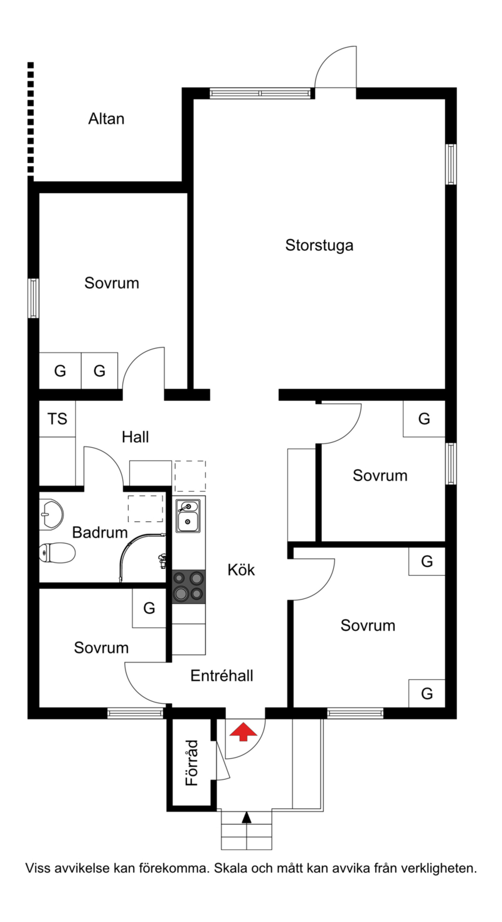 Planskiss Gusjövägen 4