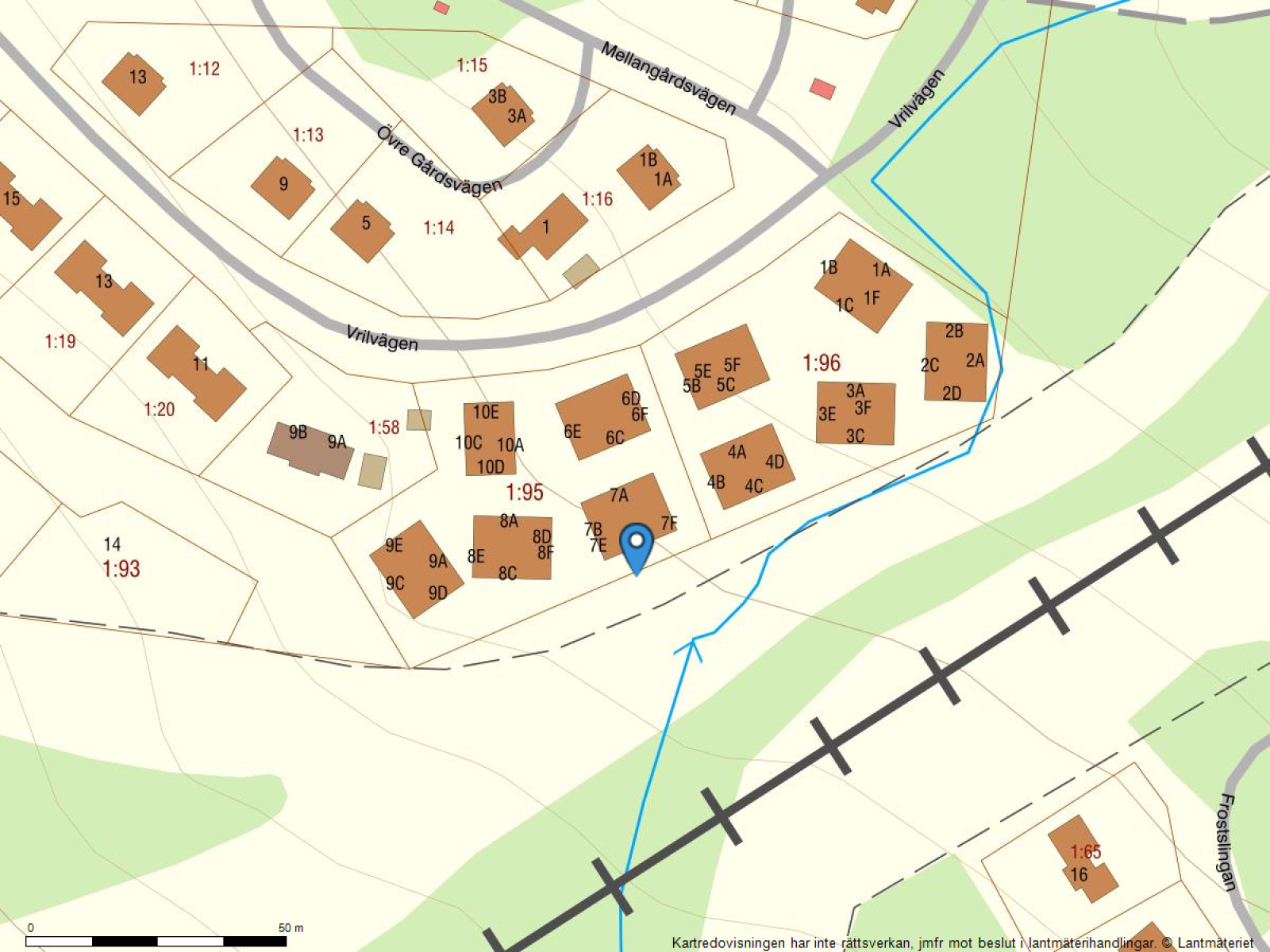 Fastighetskarta Vrilbacken 7C