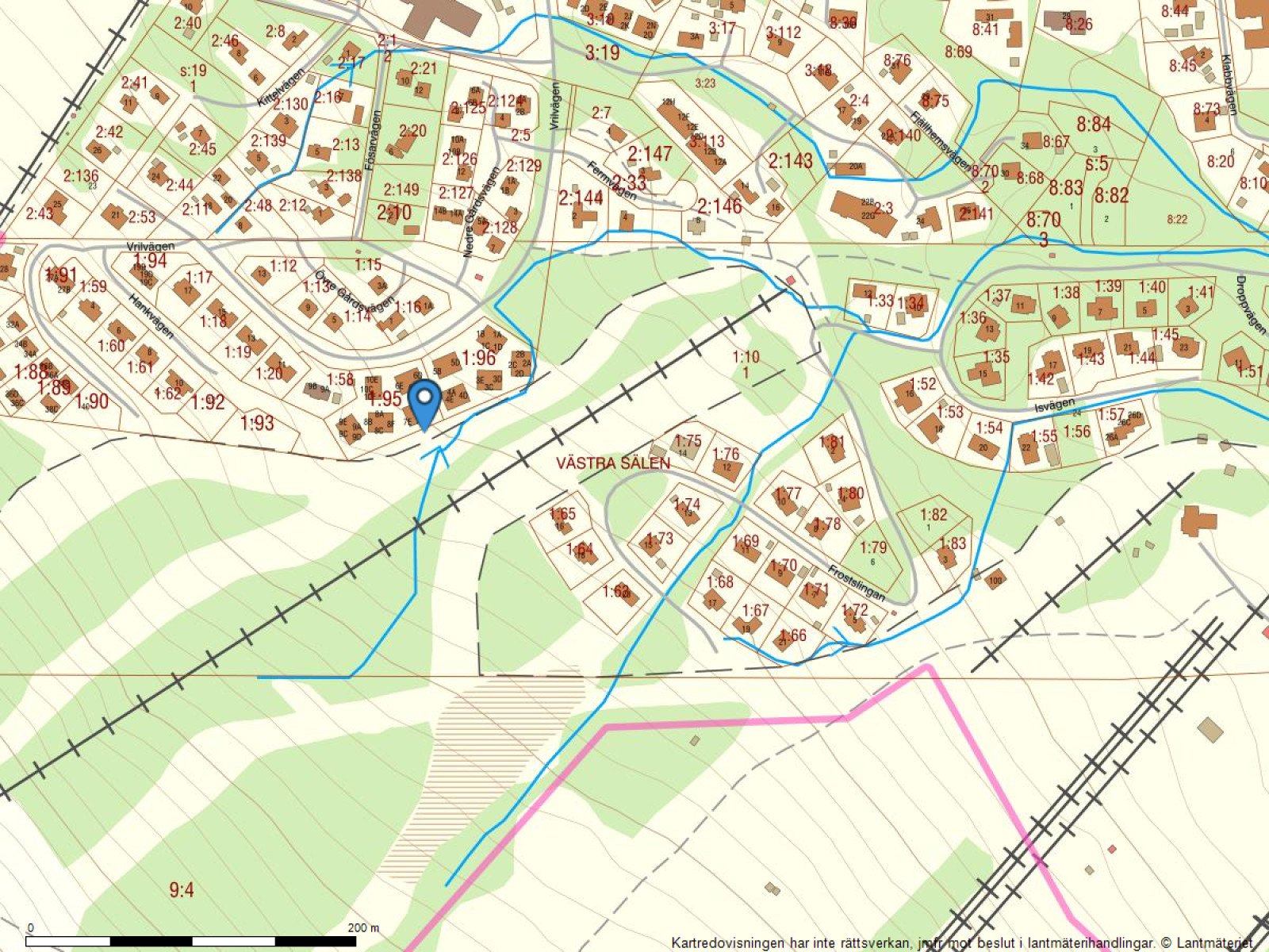 Fastighetskarta Vrilbacken 7C