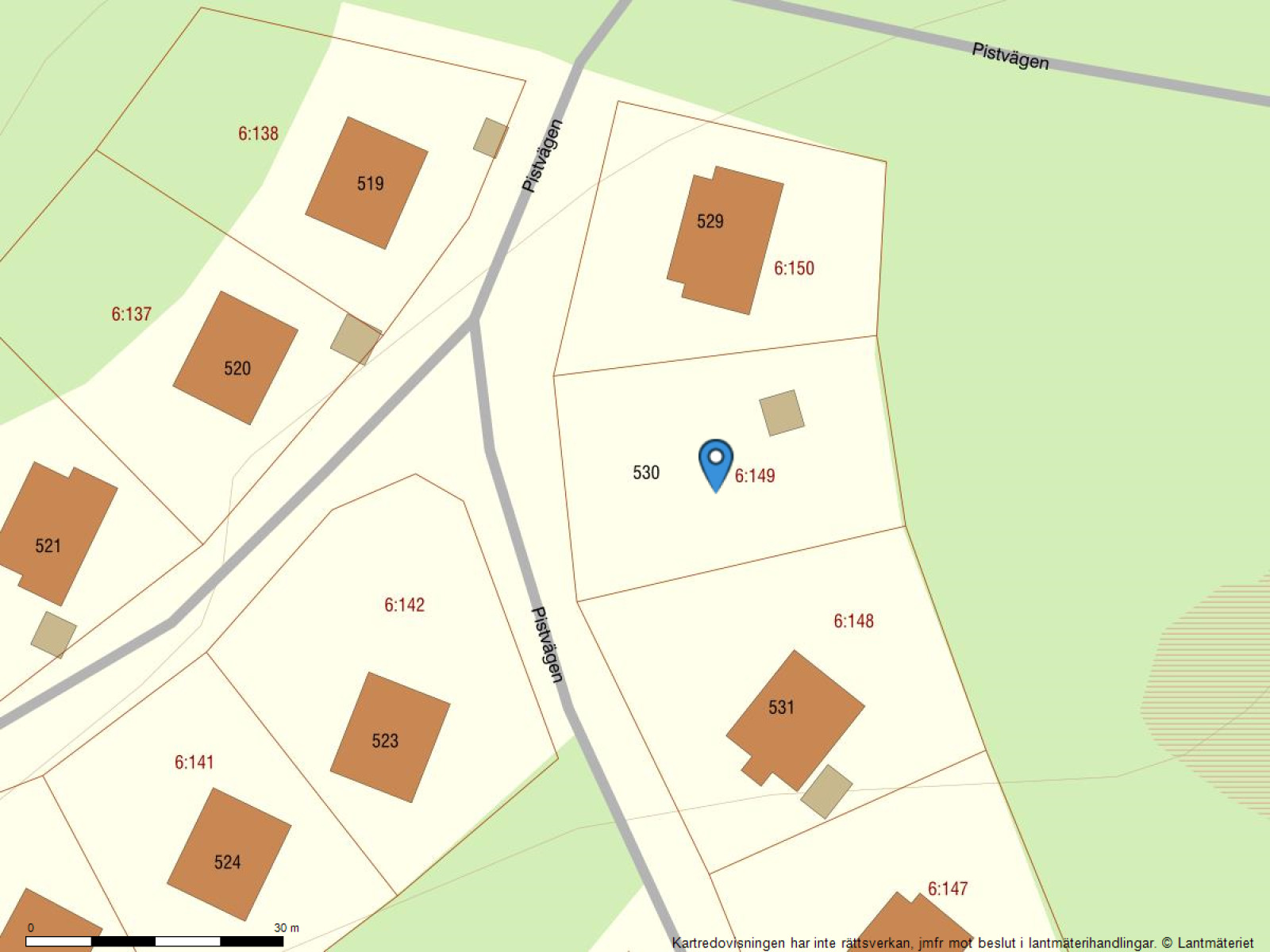 Fastighetskarta Pistvägen 531 & 530