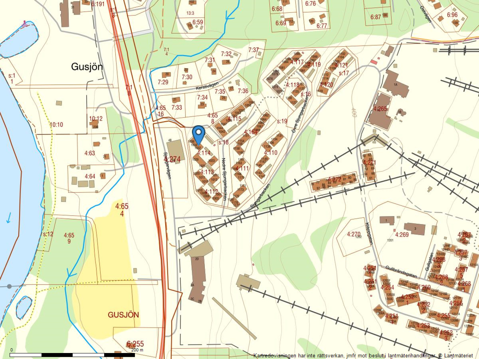 Fastighetskarta Sjungarbacken 1035