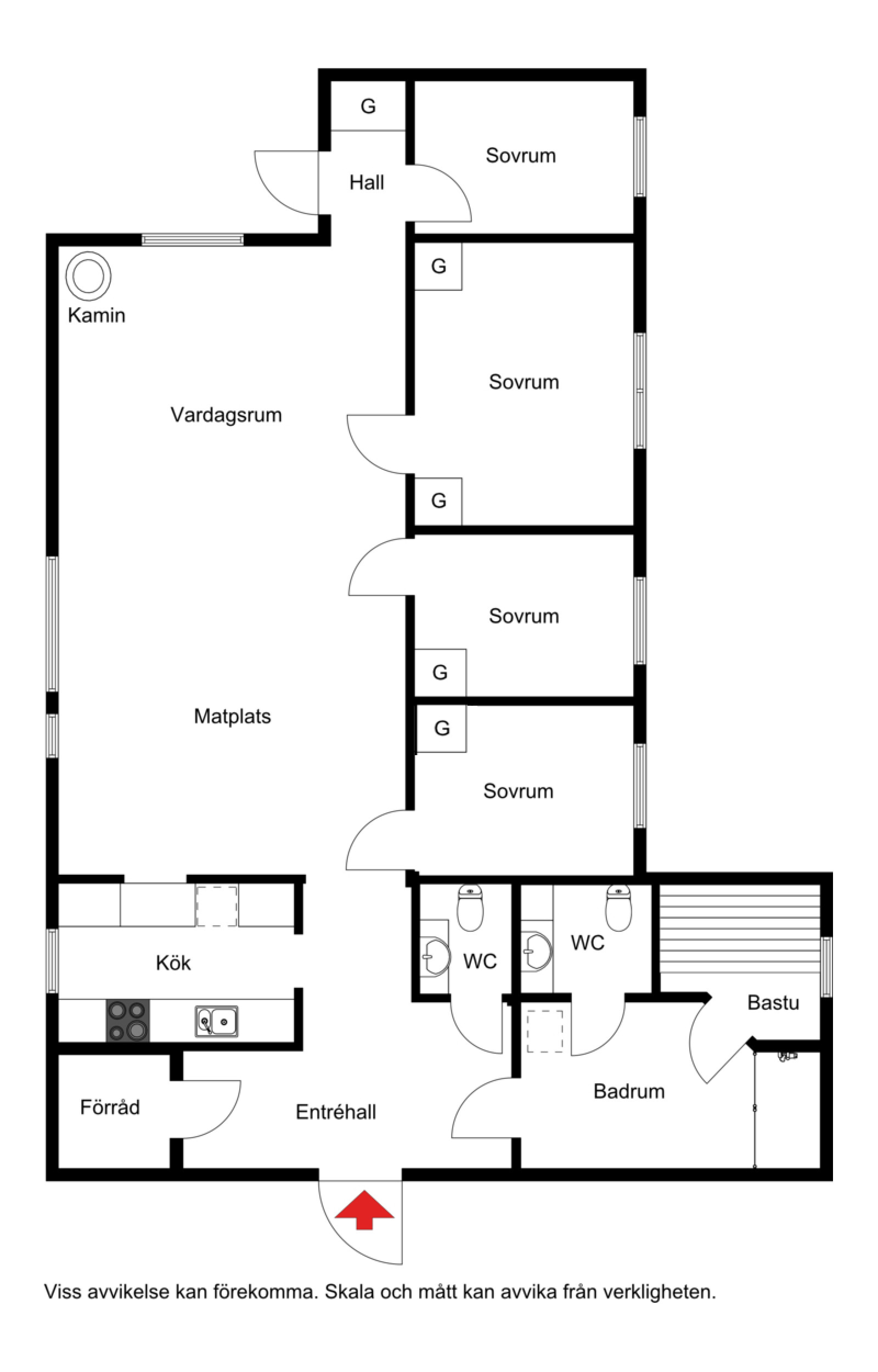 Planskiss Skidvägen 5