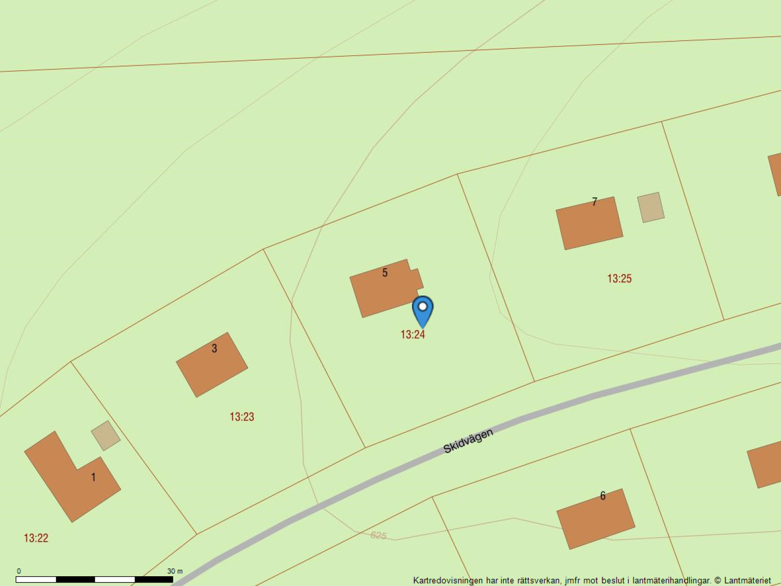 Fastighetskarta Skidvägen 5