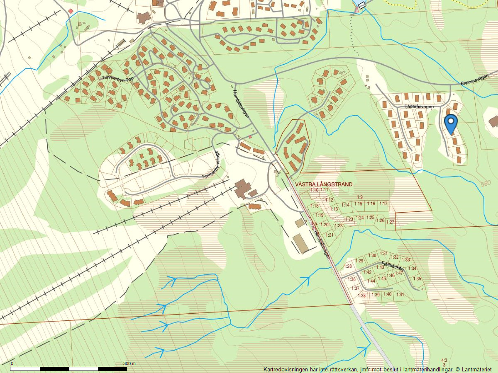 Fastighetskarta Tjäderåsvägen 7A
