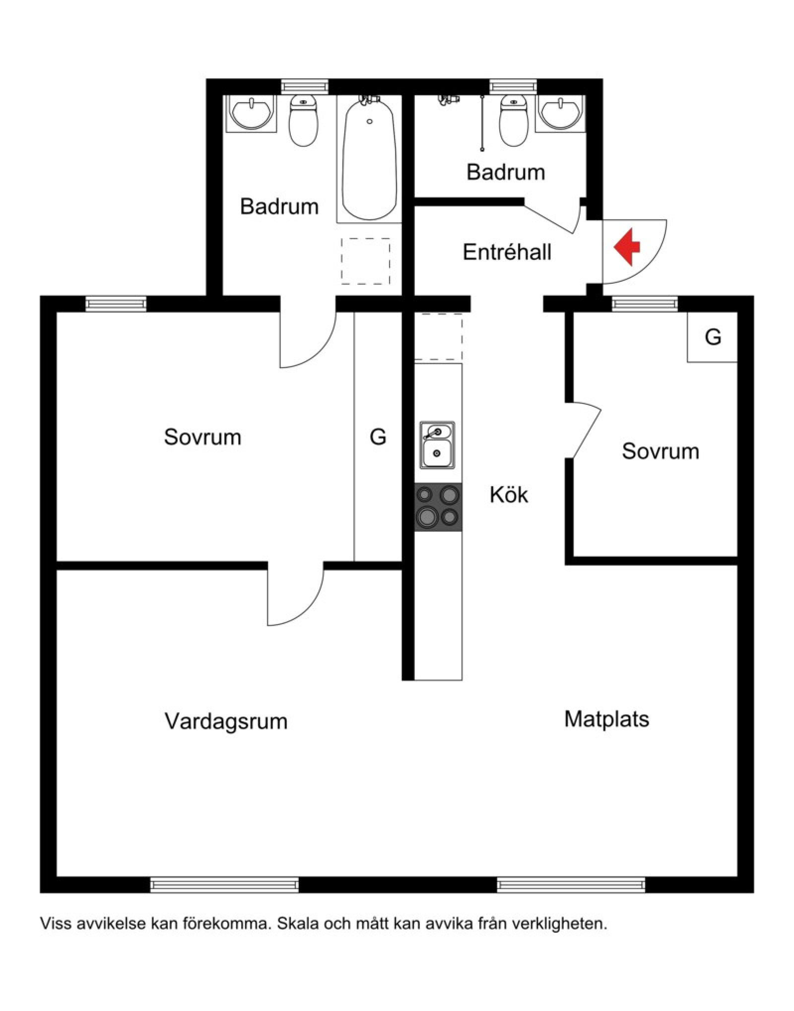 Planskiss 70 kvm Rörbäcksnäs 517A-C, 519A-D, 521A-B