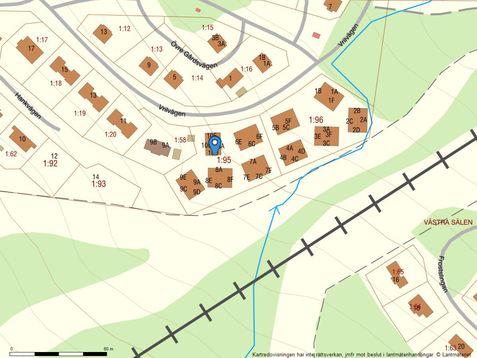Fastighetskarta Vrilbacken 10D