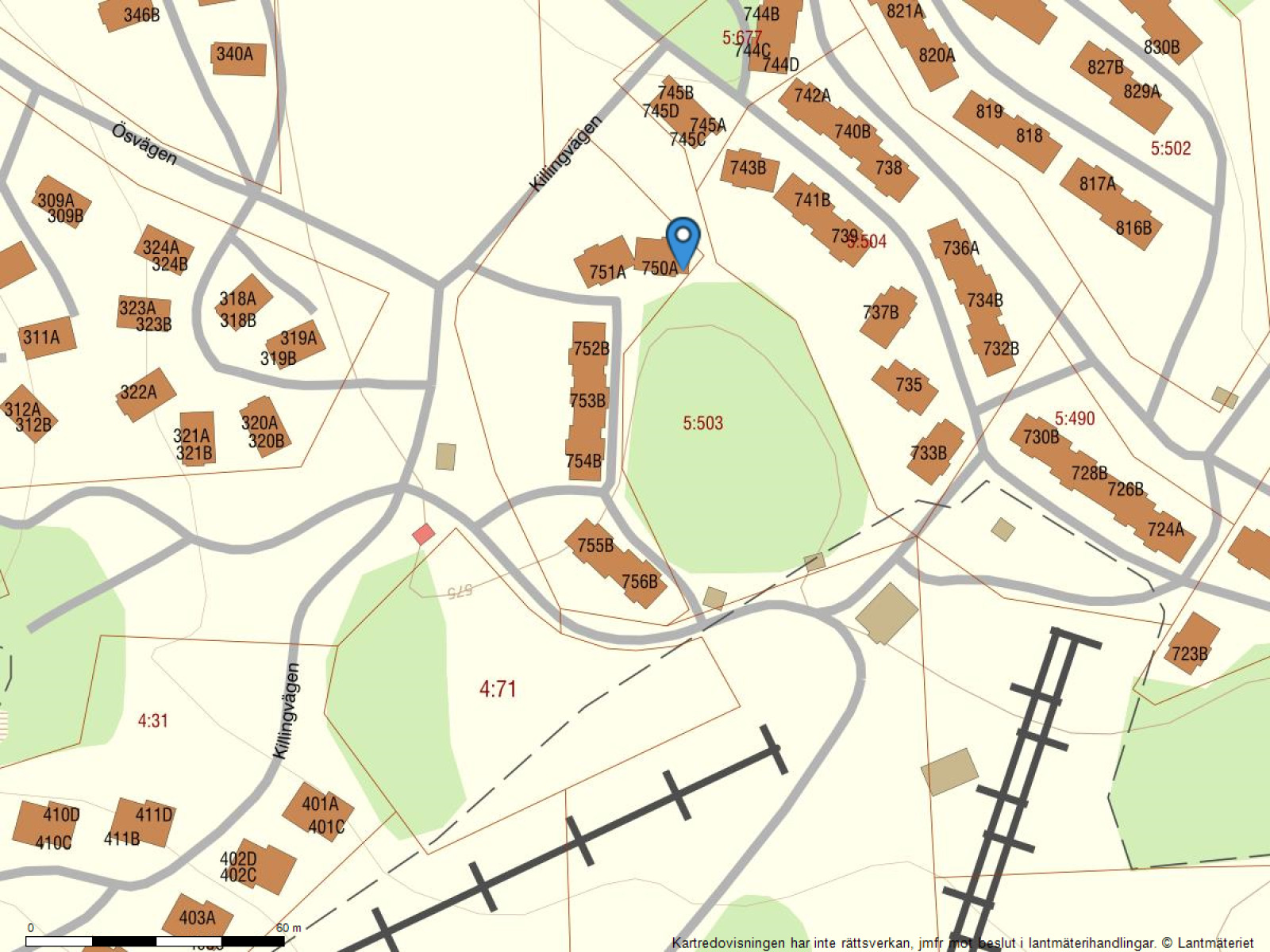 Fastighetskarta Kopparbyn 750U