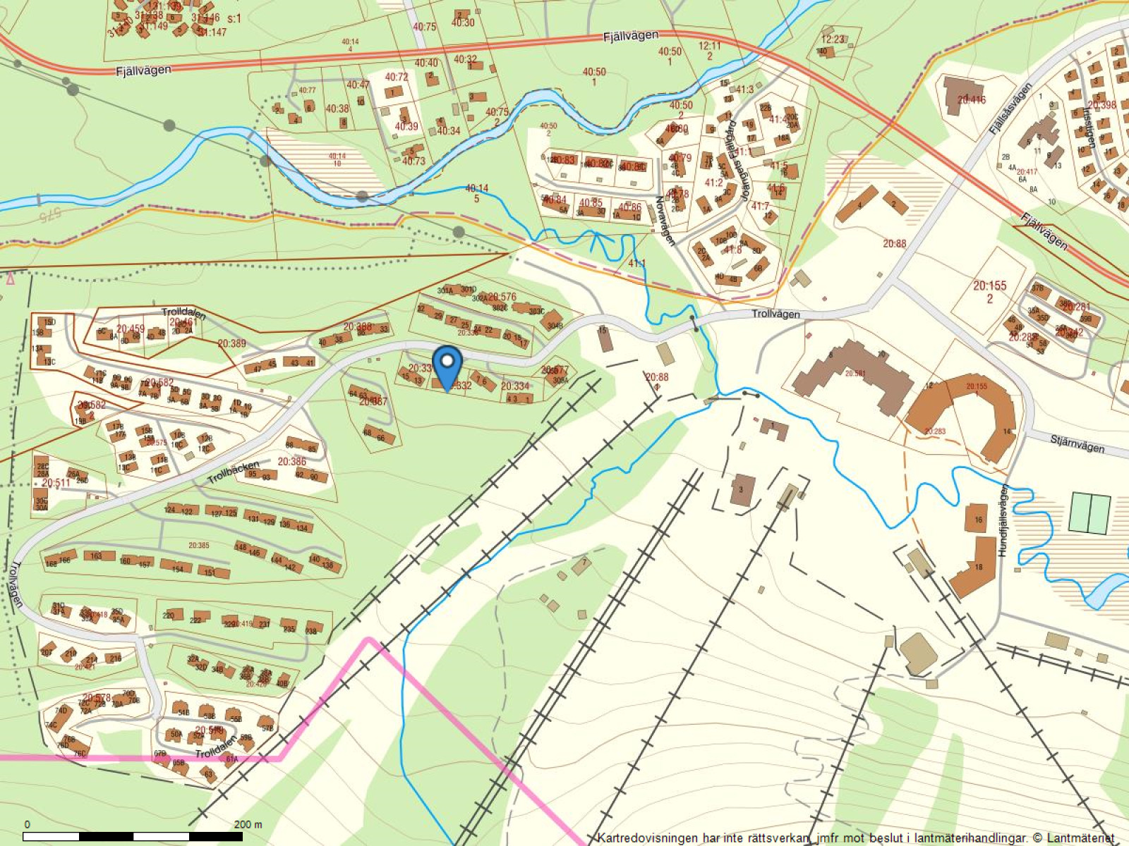 Fastighetskarta Trollbäcken 12 Ö
