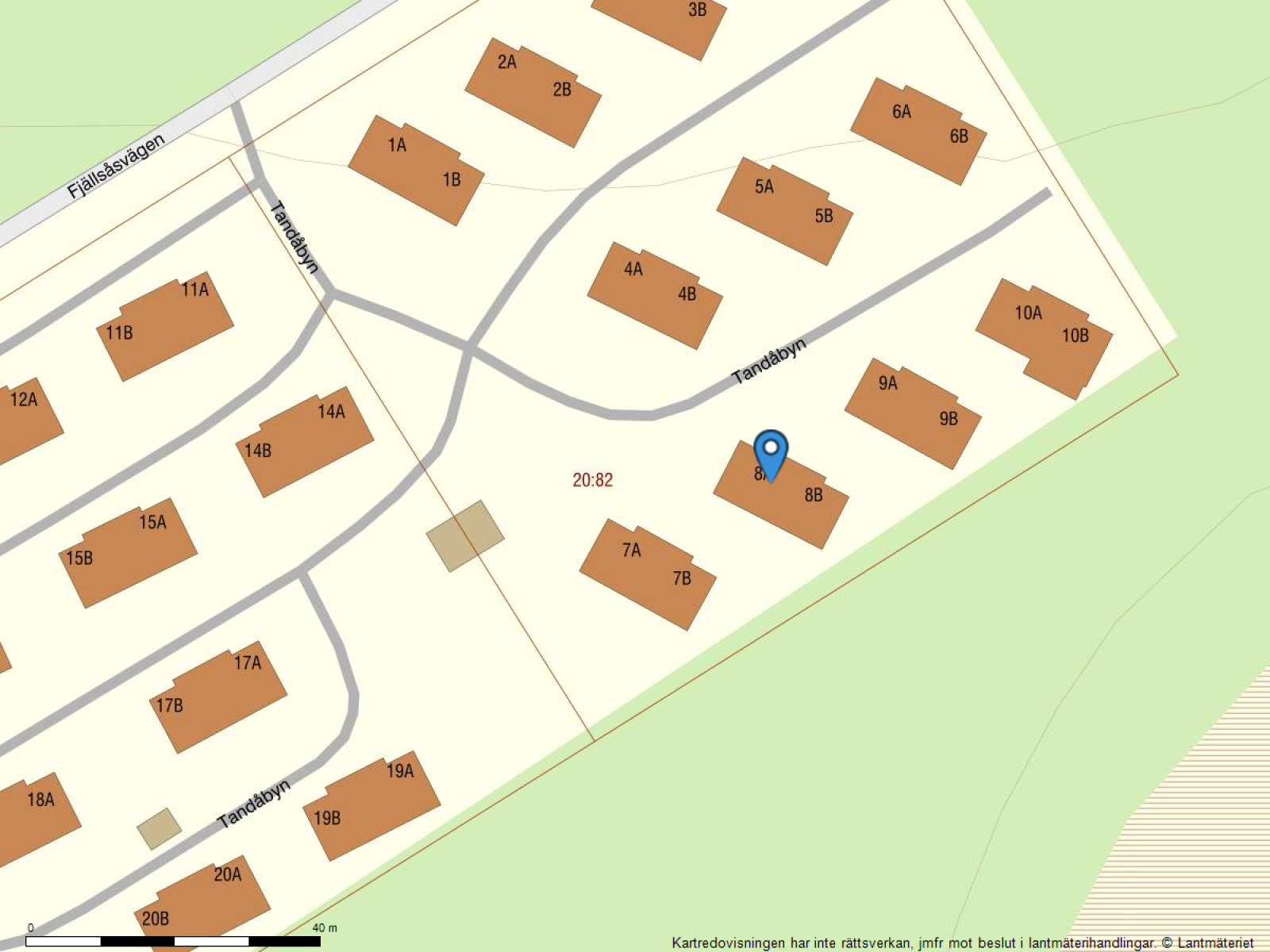 Fastighetskarta Tandåbyn 8A