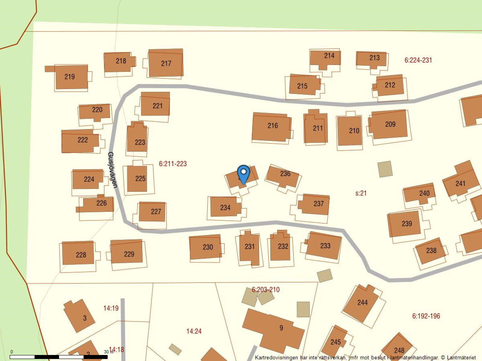 Fastighetskarta Gusjövägen 235