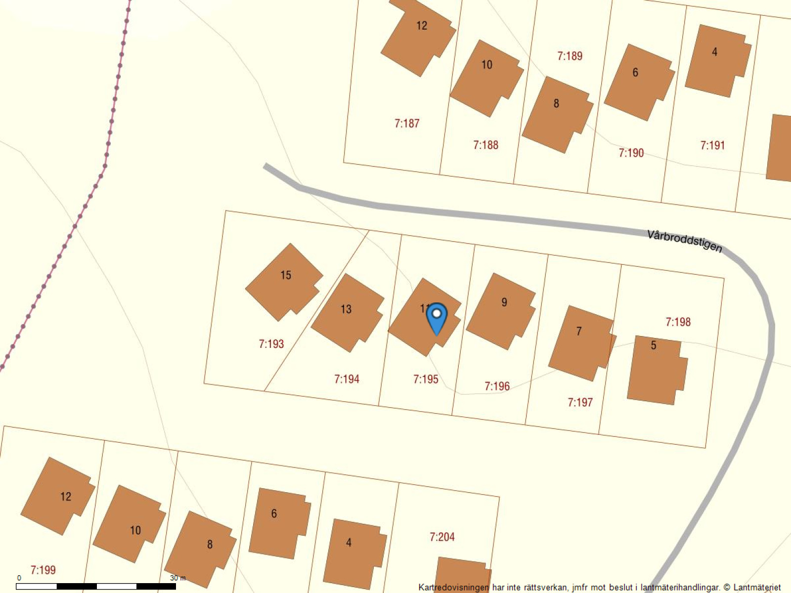 Fastighetskarta Vårbroddstigen 11
