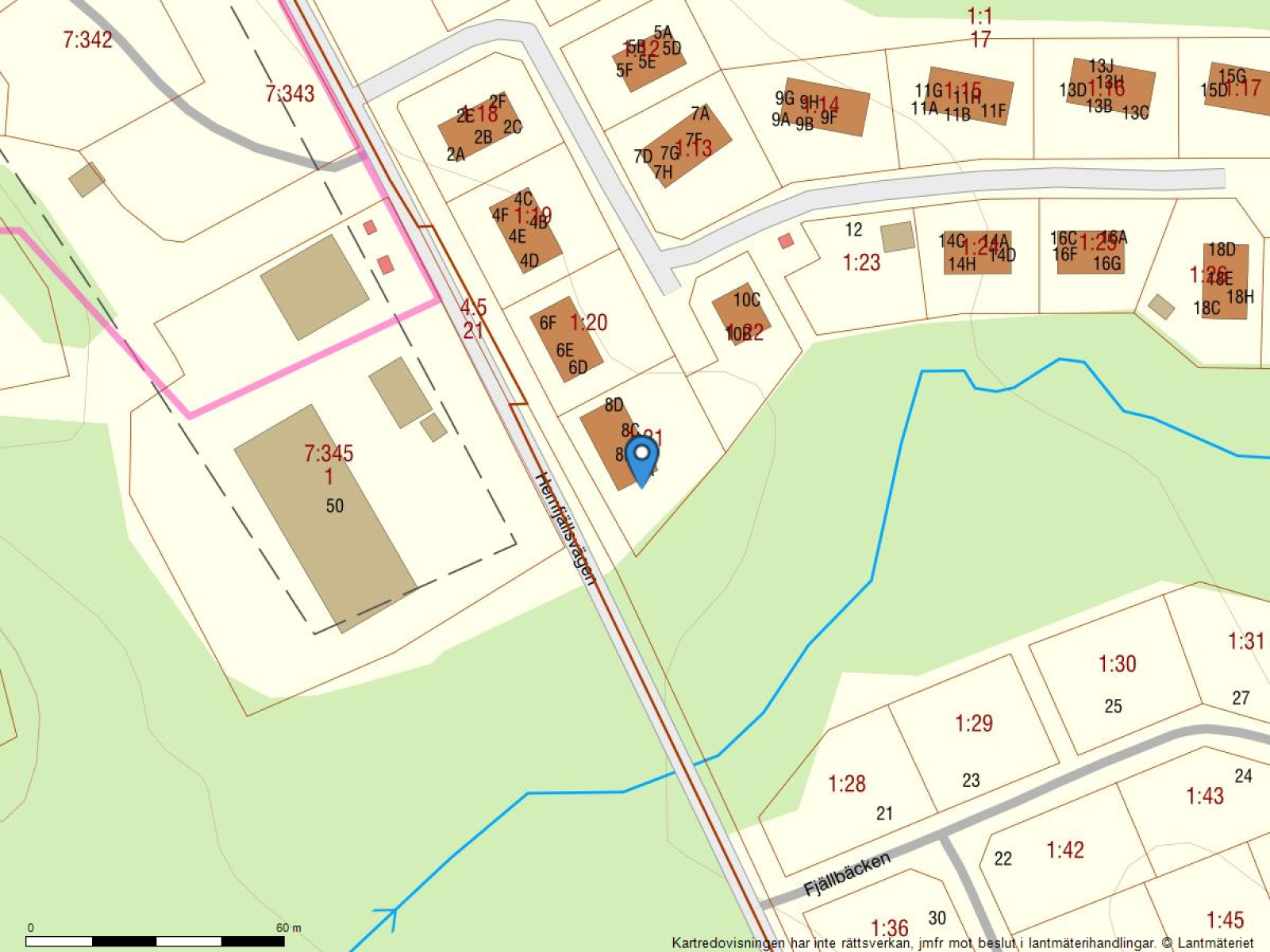 Fastighetskarta Fjällbäcken 8E