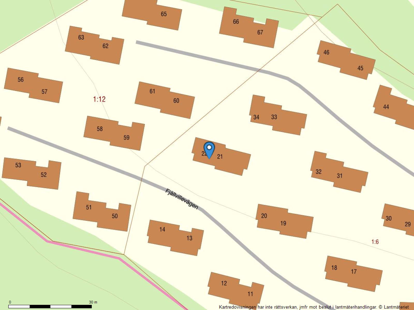Fastighetskarta Fjällvillevägen 22