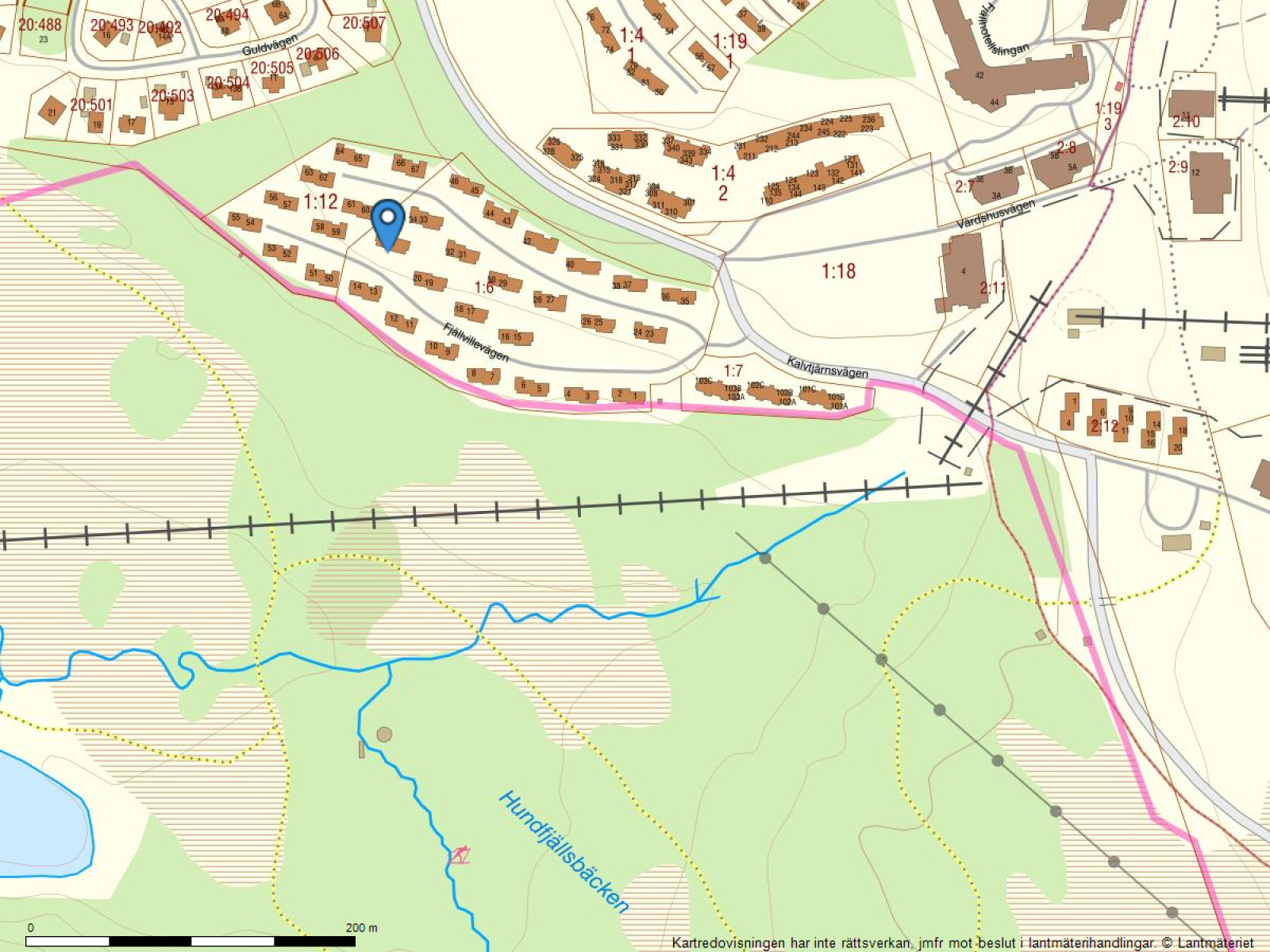 Fastighetskarta Fjällvillevägen 22