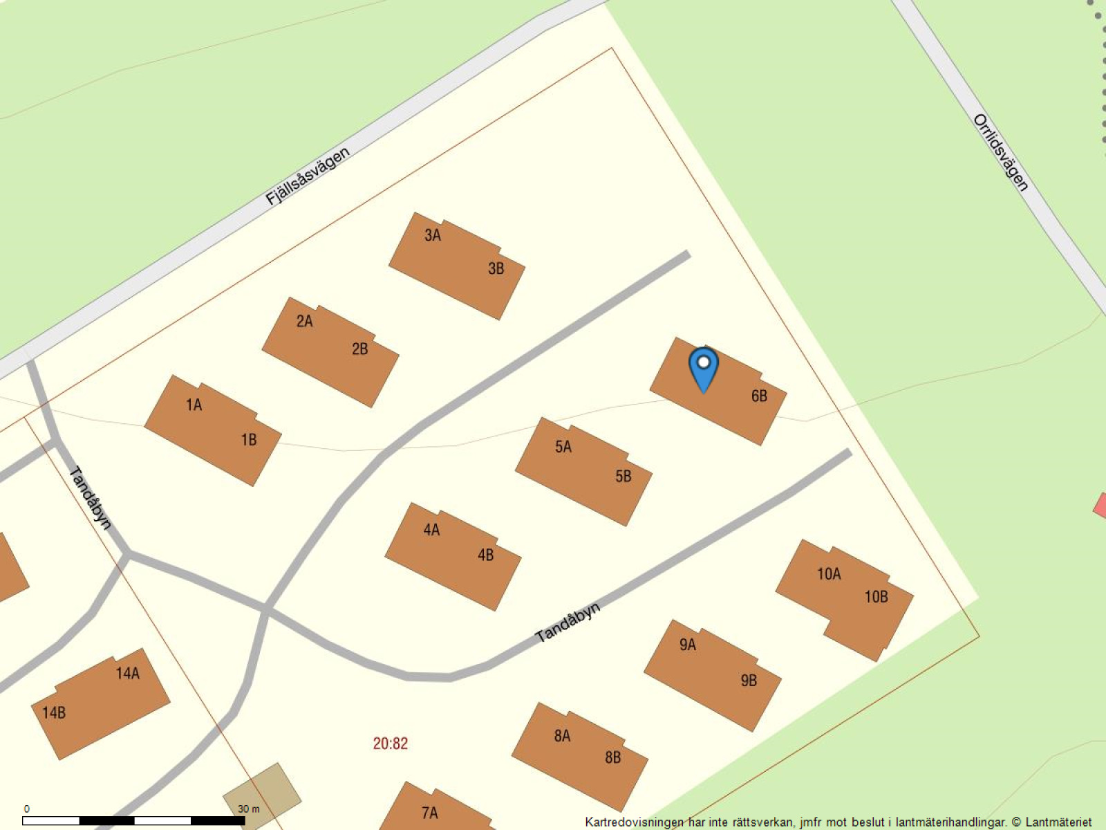 Fastighetskarta Tandåbyn 6A