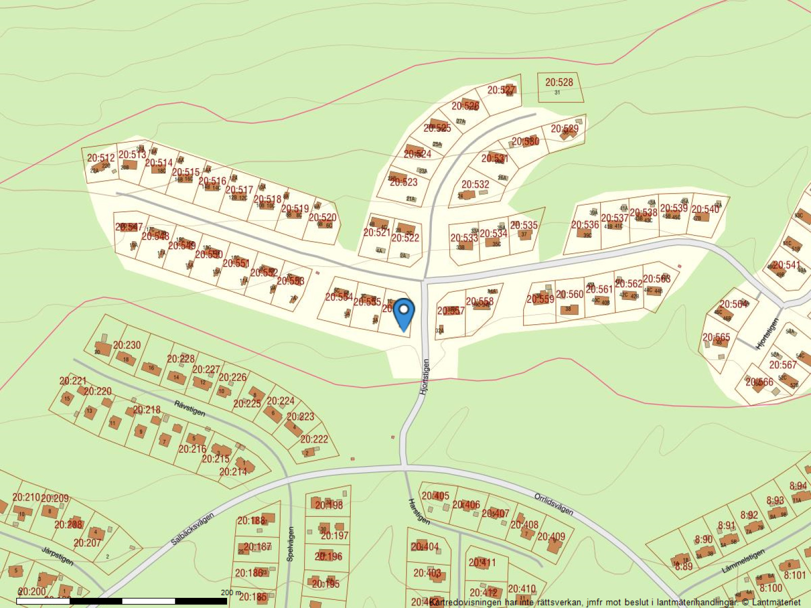 Fastighetskarta Hjortstigen 1A