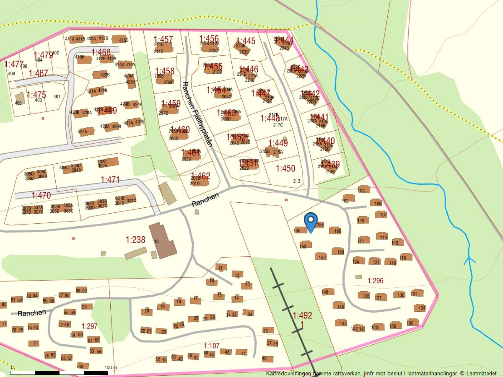 Fastighetskarta Ranchen 156 (Lenvägen)