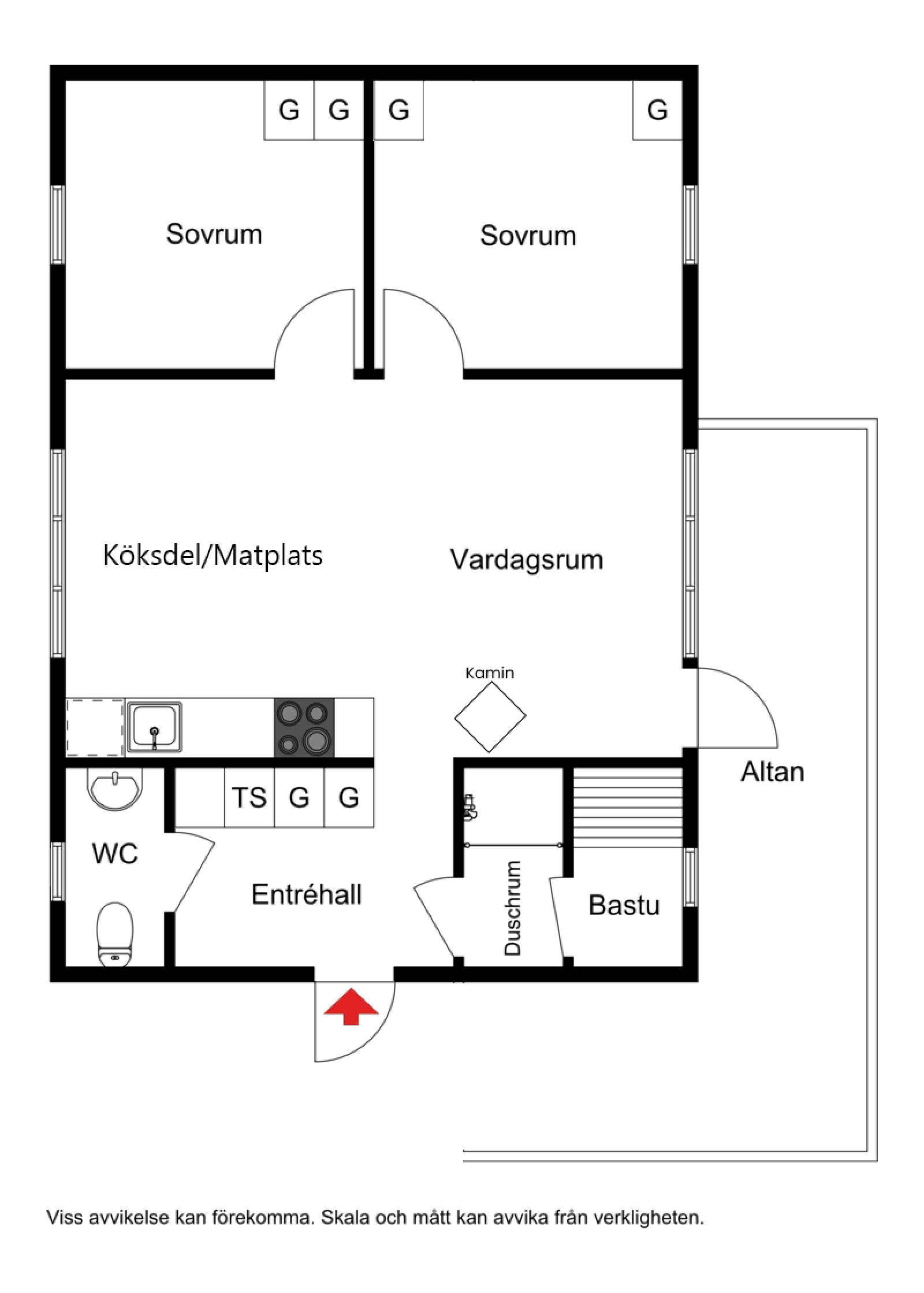 Planskiss Fjällvillevägen 22