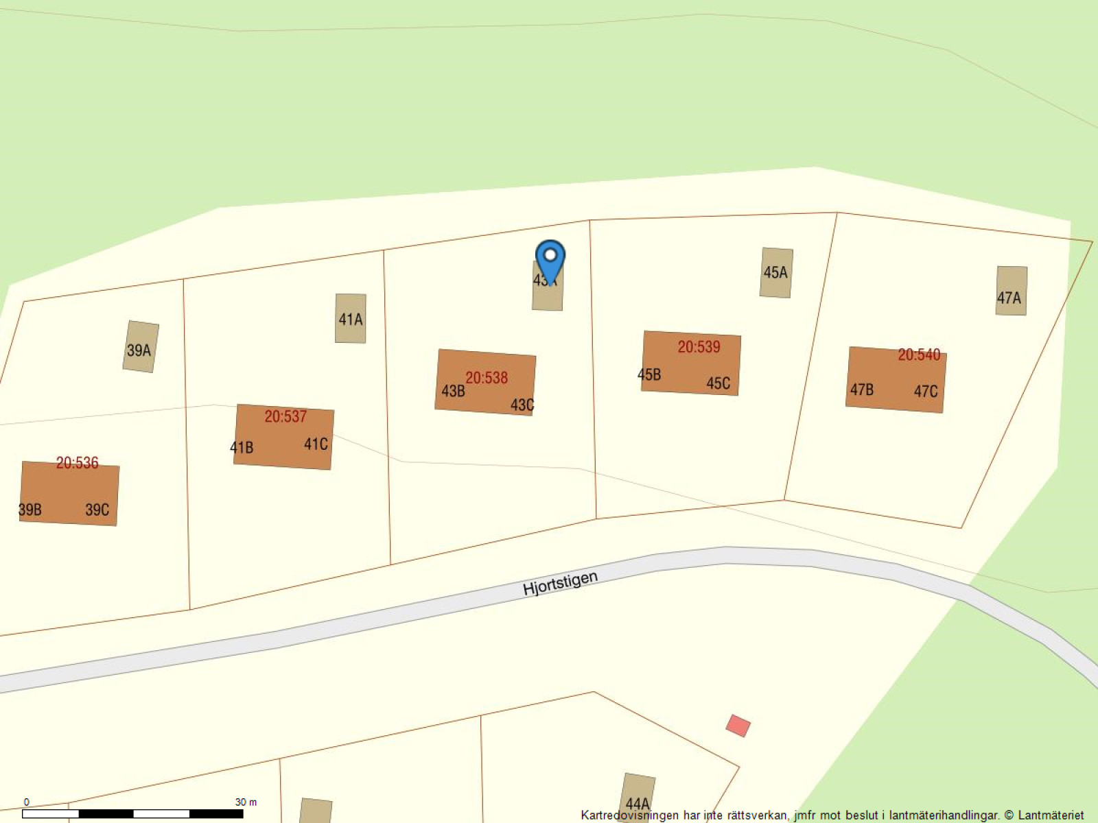 Fastighetskarta Hjortstigen 43A
