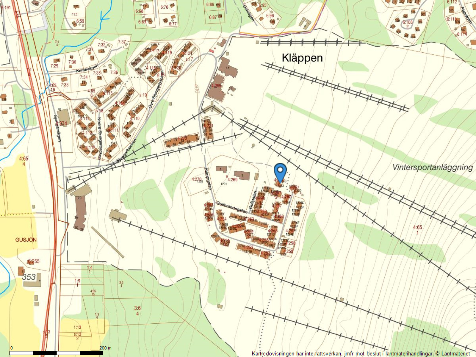 Fastighetskarta Kläppgatan 1234D