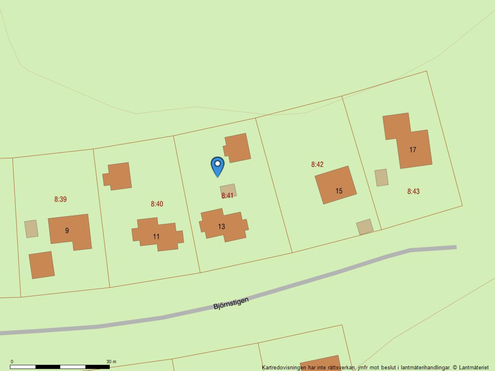 Fastighetskarta Björnstigen 13